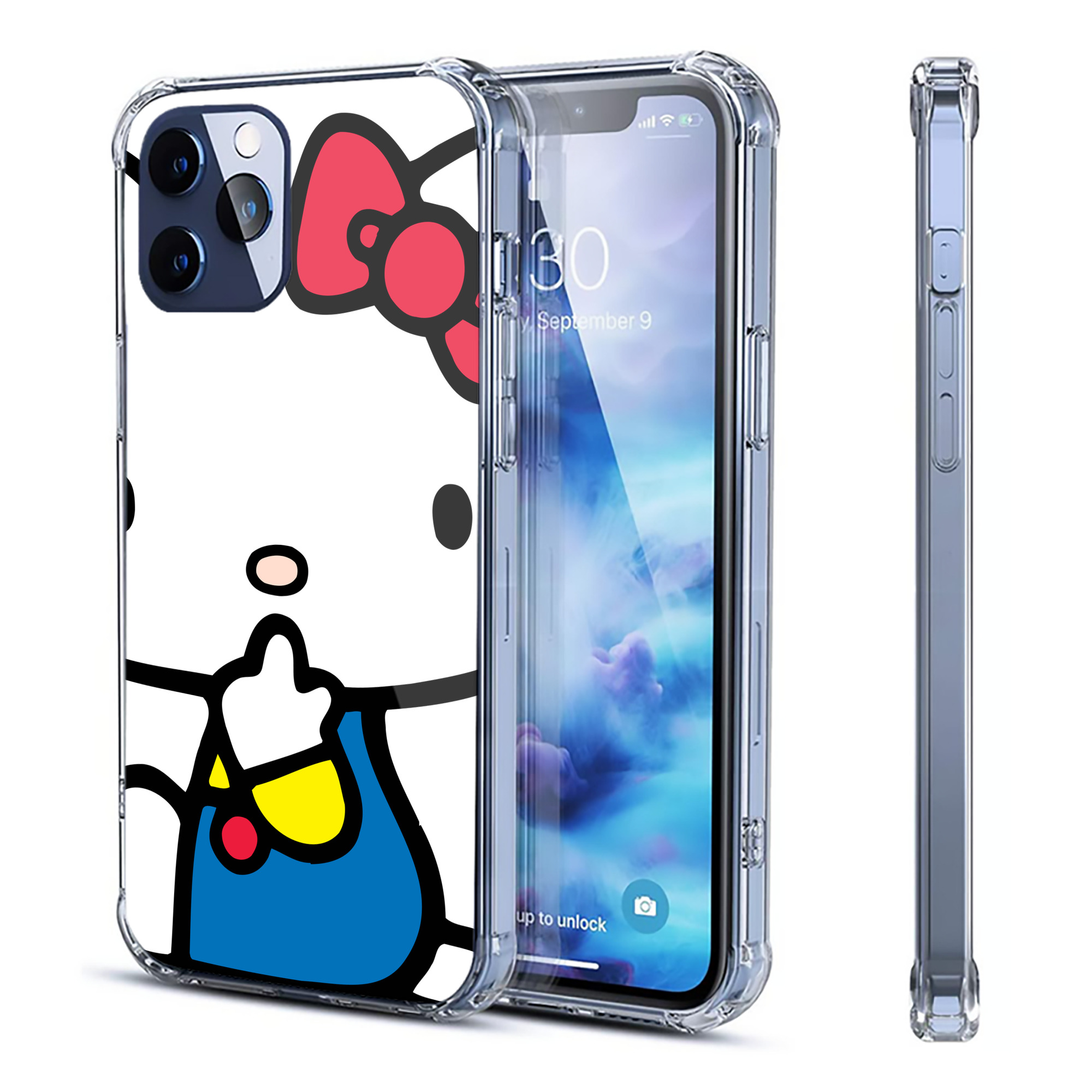 （画像用） Hello Kitty ハローキティ 【iPhone 12シリーズ対応】透明スマホケース（クリアソフトケース）